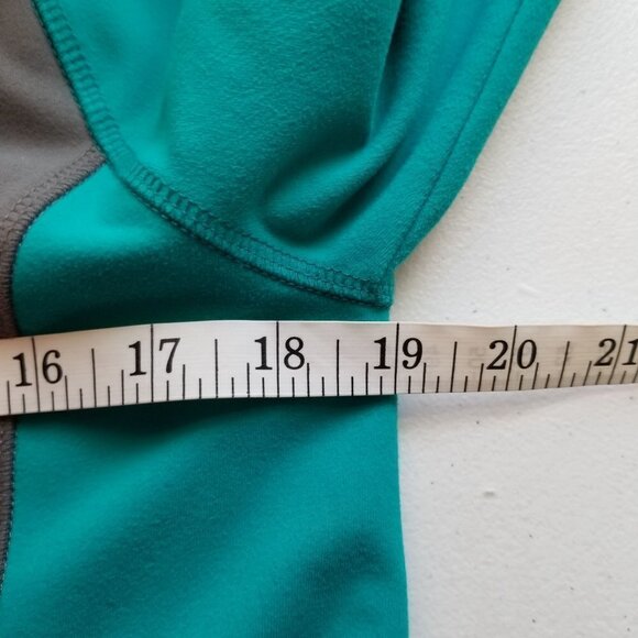 Lands' End Small 6-8 Full-zip Hooded Jacket‎ Gray Turquoise Color Block Zippered - Picture 4 of 9